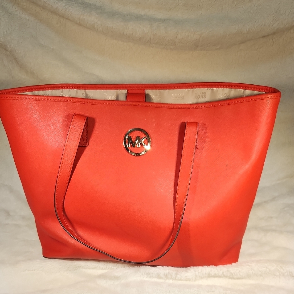 Michael Kors Vibrant Orange /red Tote
